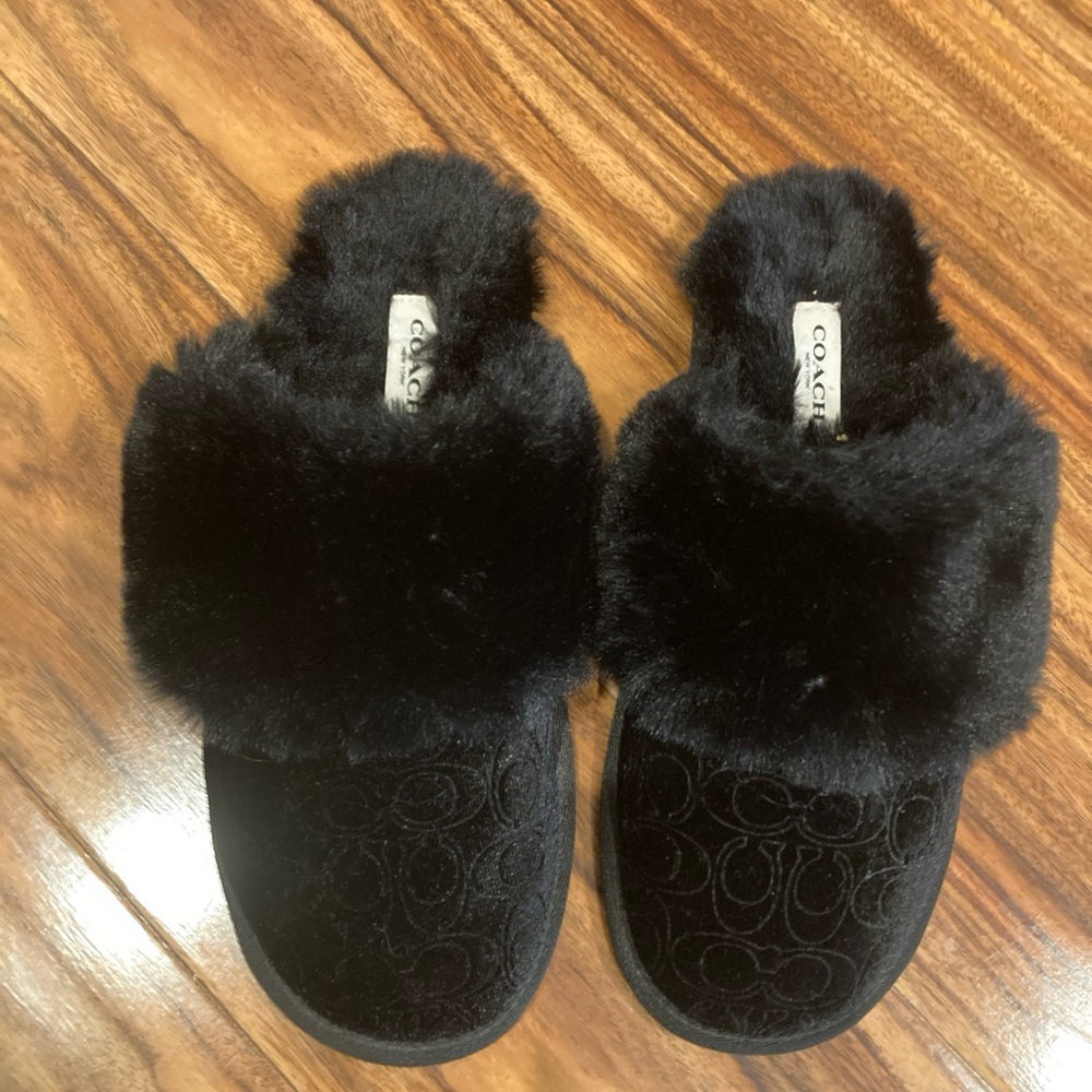 Coach Women's Zuri Slippers Black. Size 6B - Picture 3 of 12